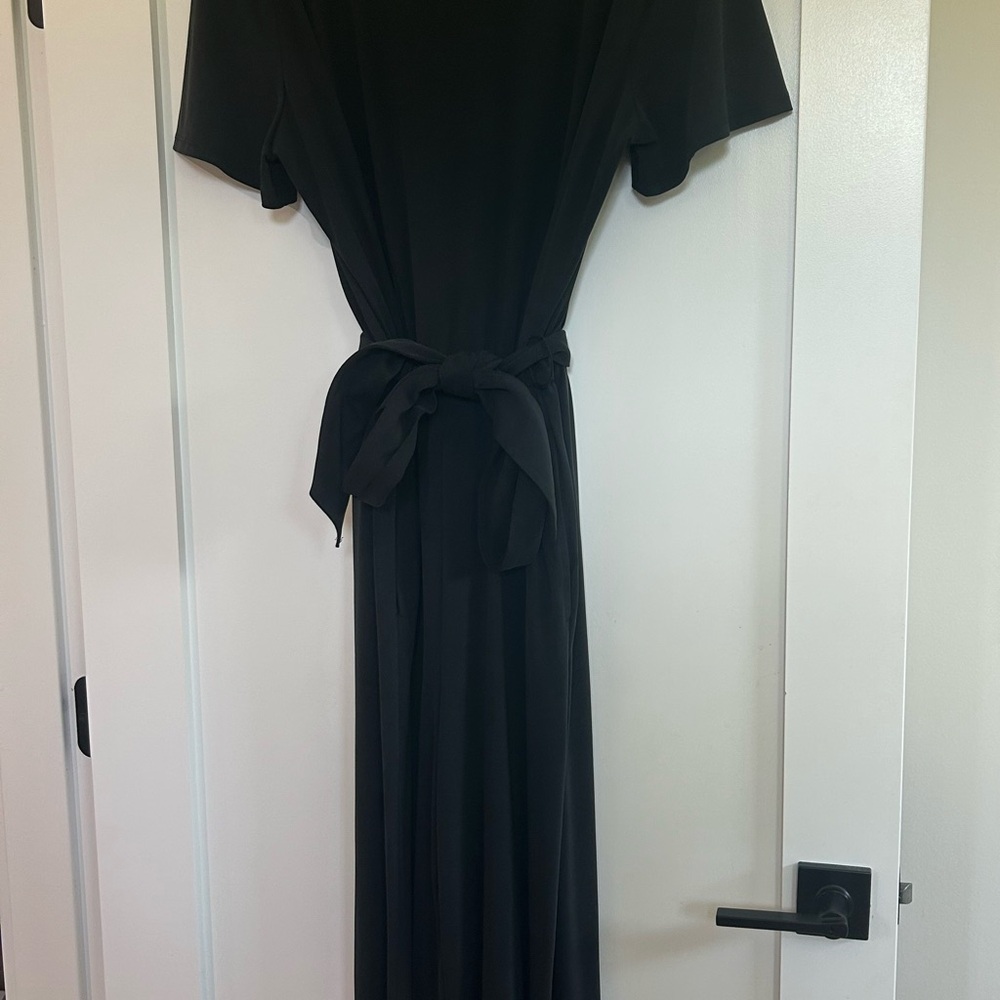 Lands' End Black Jumpsuit with Tie Waist